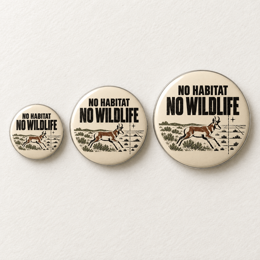 No Habitat No Wildlife Pin - Conservation Outdoor Button