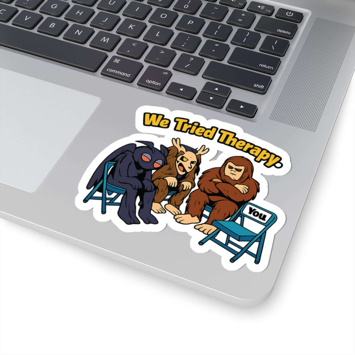 Cryptid Sticker “Cryptid Support Group We Tried” - Retro Paranormal Vinyl Decal