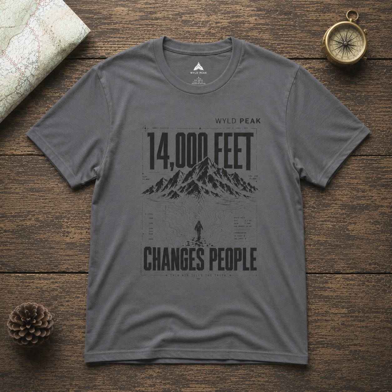 14,000 Feet Changes People T Shirt - Colorado 14ers Hiking Tee