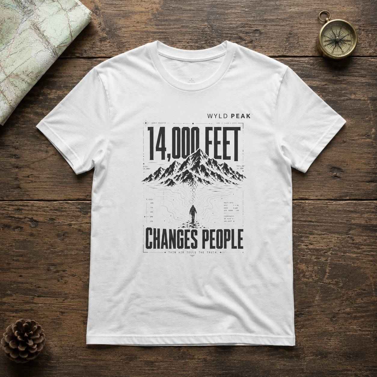 14,000 Feet Changes People T Shirt - Colorado 14ers Hiking Tee