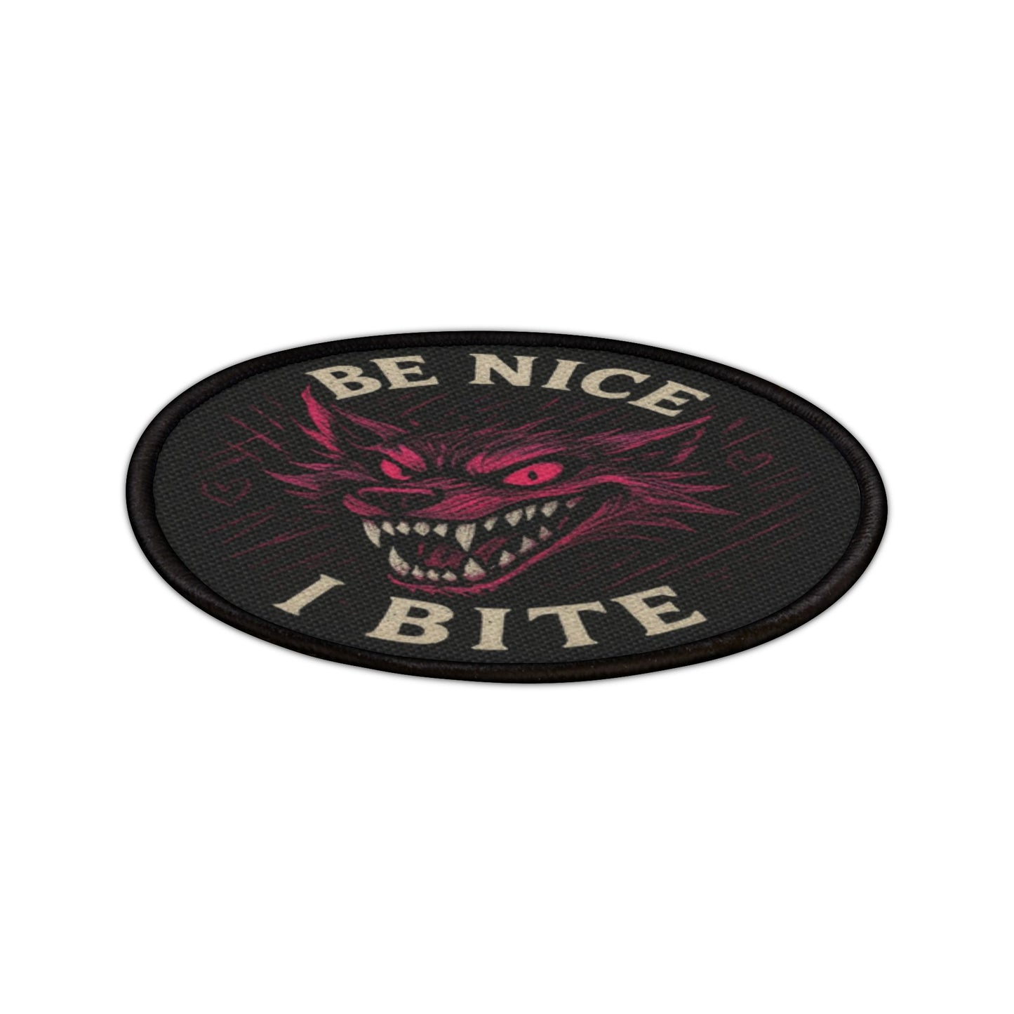Wolf Morale Patch “Be Nice I Bite” – Feral Wolf Tactical Badge