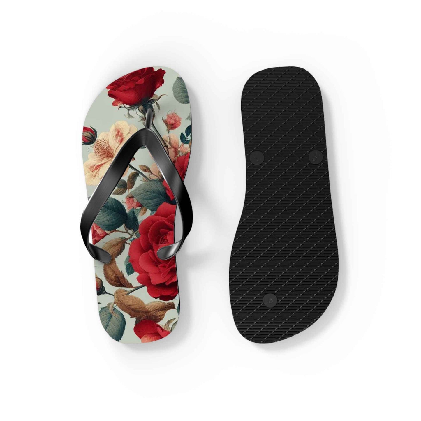 Rose Floral Flip Flops