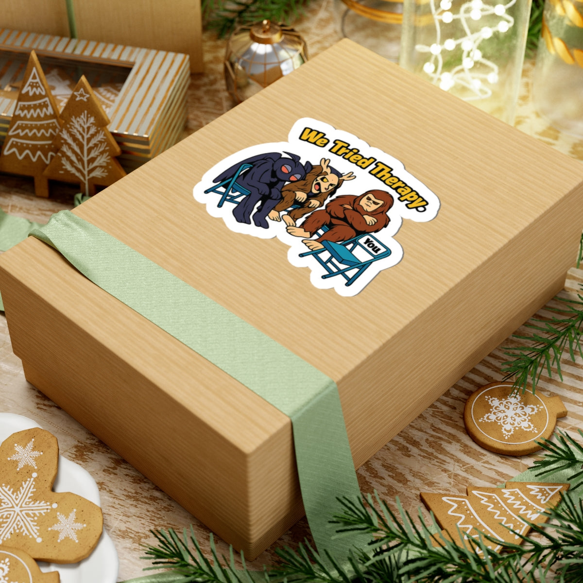 Cryptid Sticker “Cryptid Support Group We Tried” - Retro Paranormal Vinyl Decal