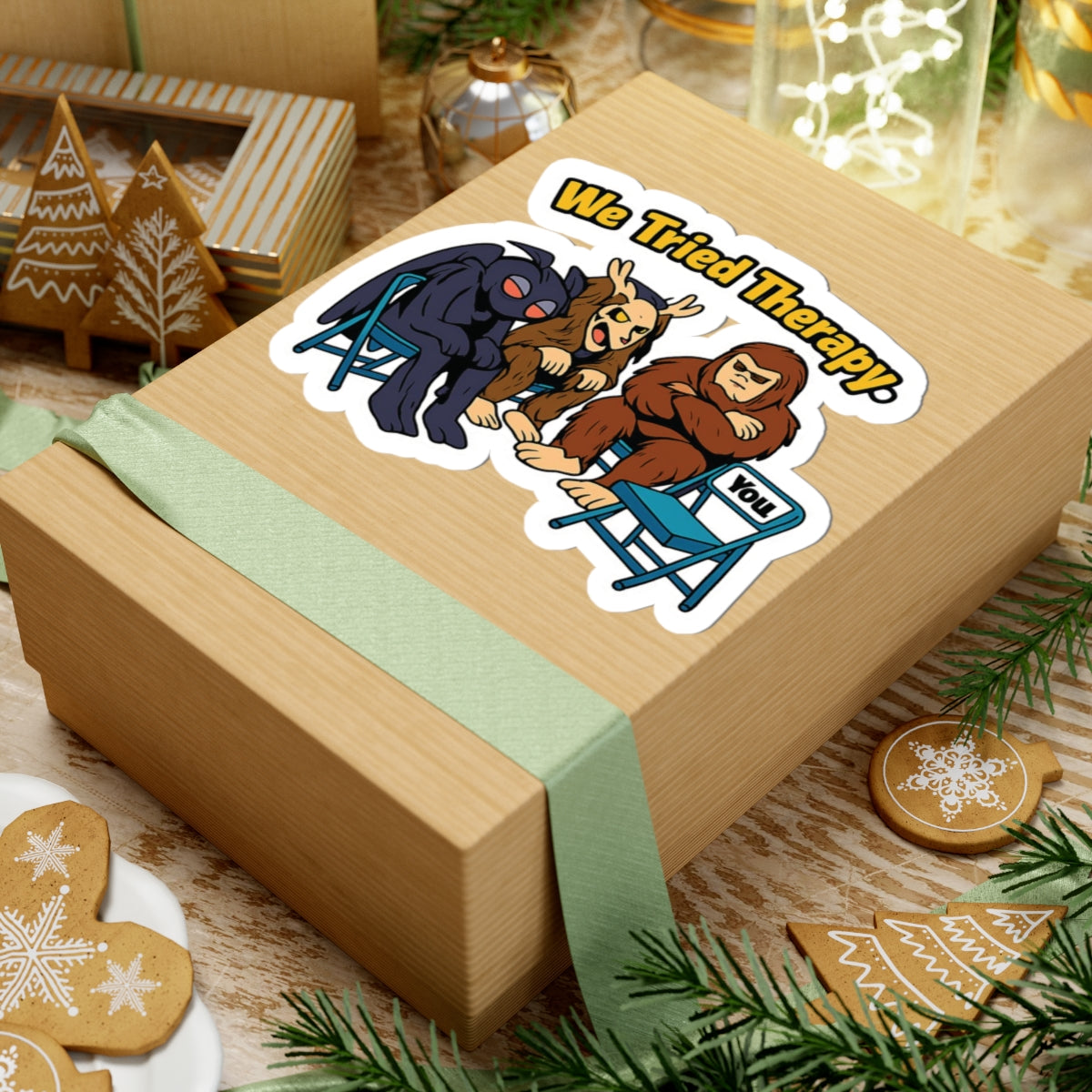 Cryptid Sticker “Cryptid Support Group We Tried” - Retro Paranormal Vinyl Decal