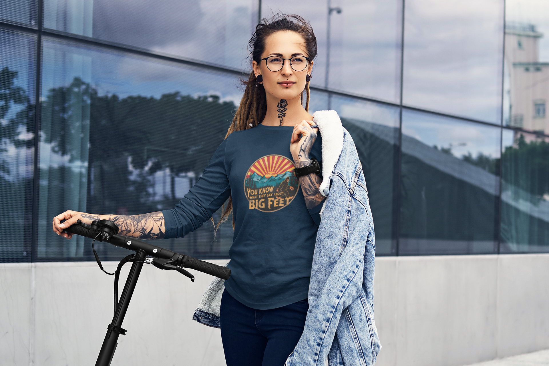 Bigfoot Long Sleeve Tee – Cryptid Hiking Shirt for Outdoor Explorers