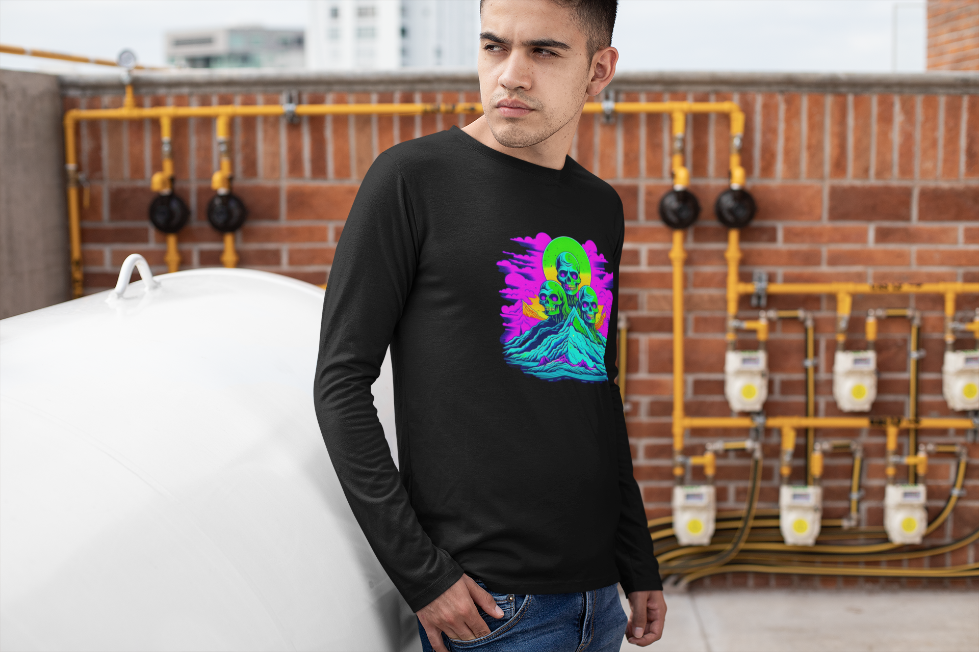 Zombie Long Sleeve T-Shirt – Horror Graphic Tee for Everyday Wear