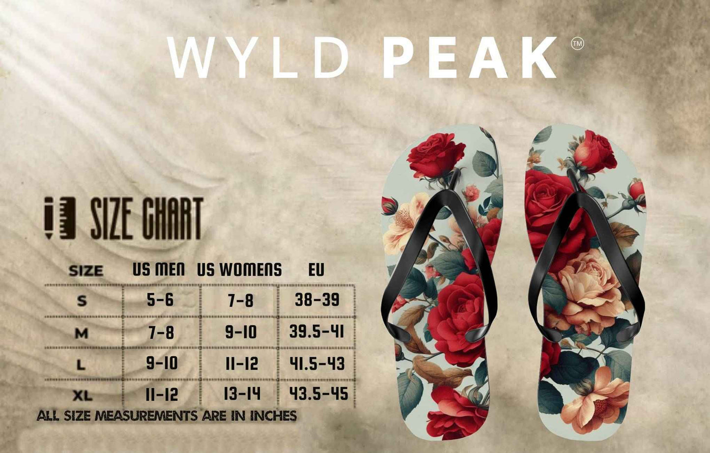 Rose Floral Flip Flops