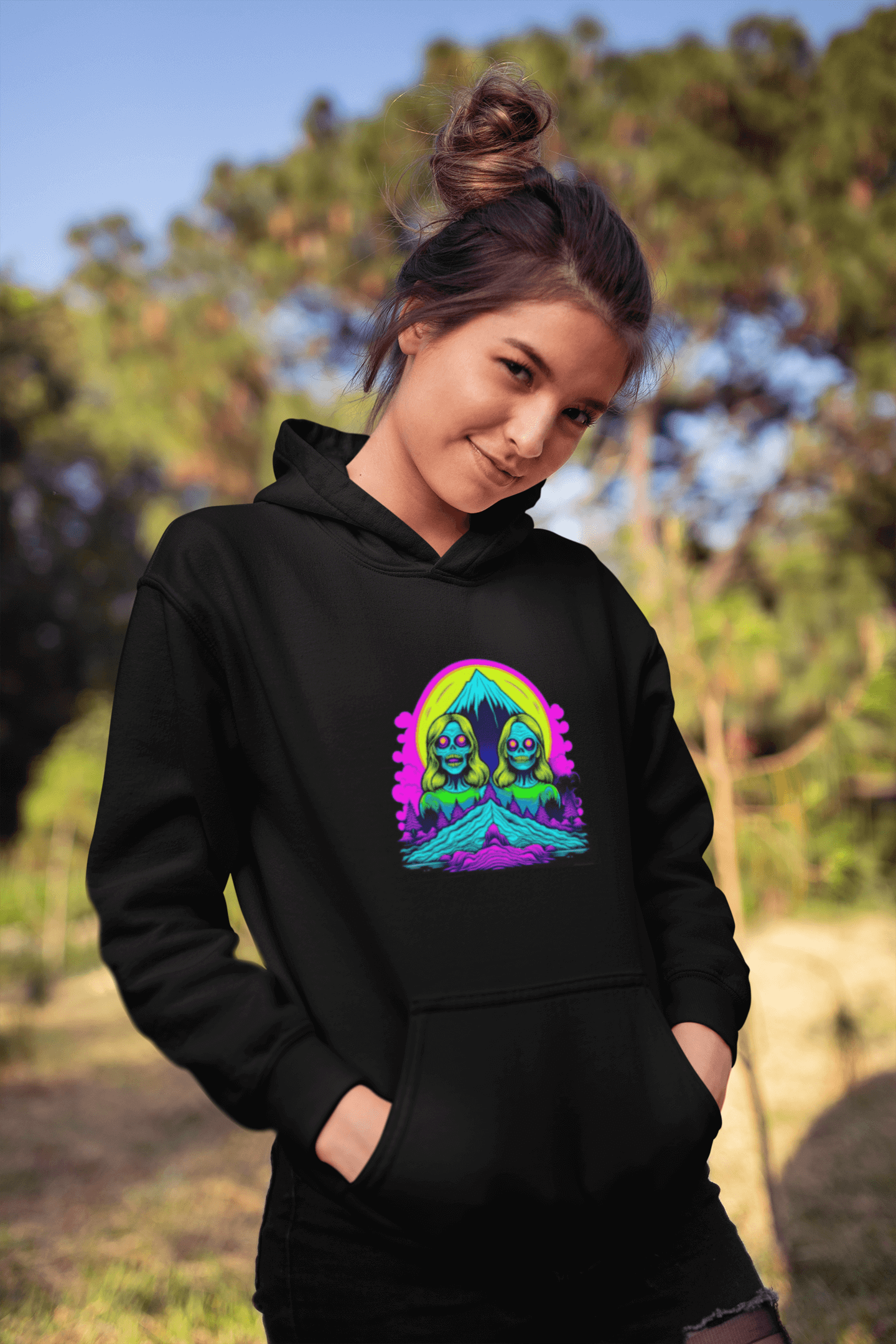 Zombie Peak Hoodie – Horror Graphic Cotton Sweatshirt for Adventurers