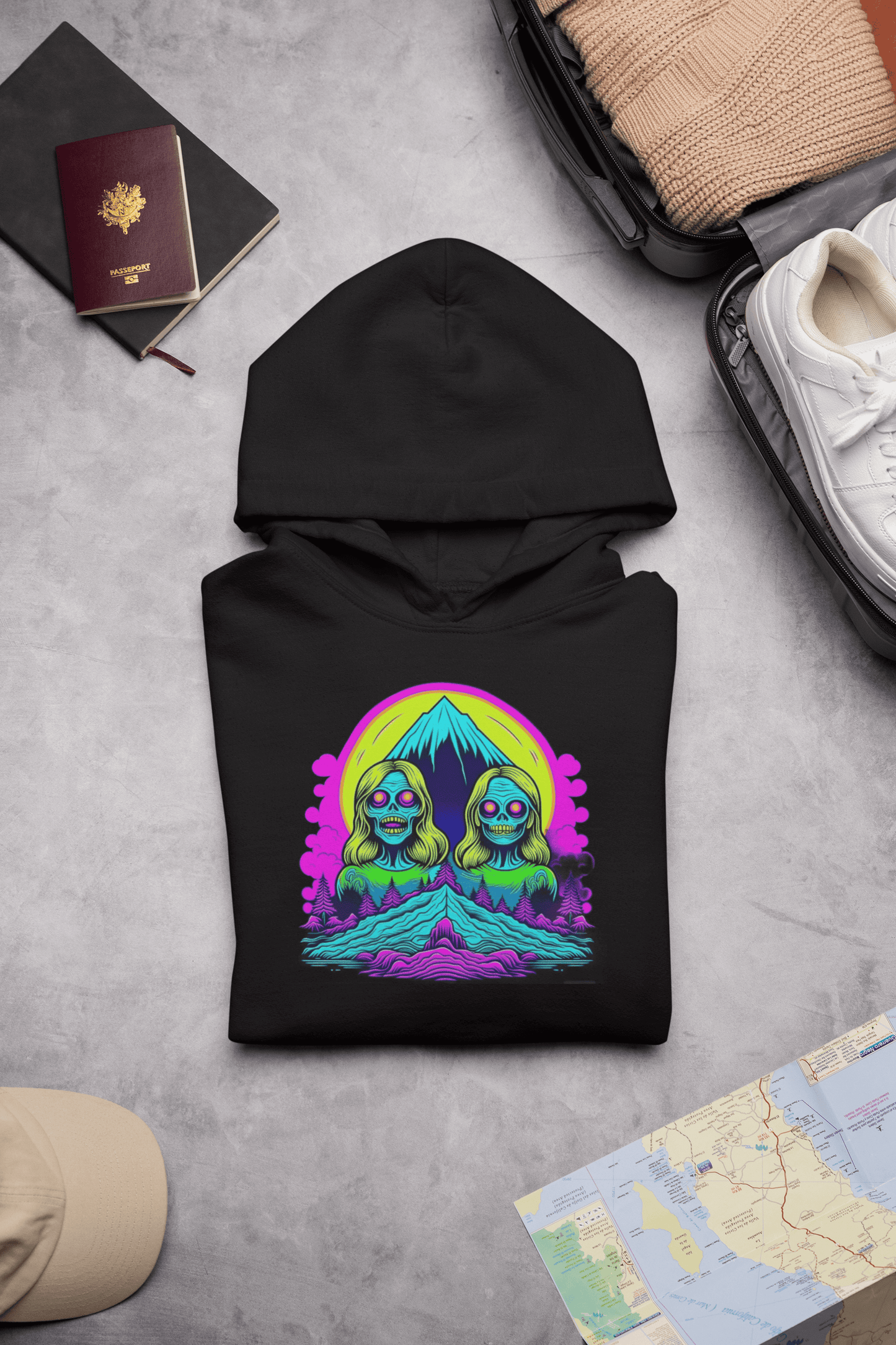Zombie Peak Hoodie – Horror Graphic Cotton Sweatshirt for Adventurers