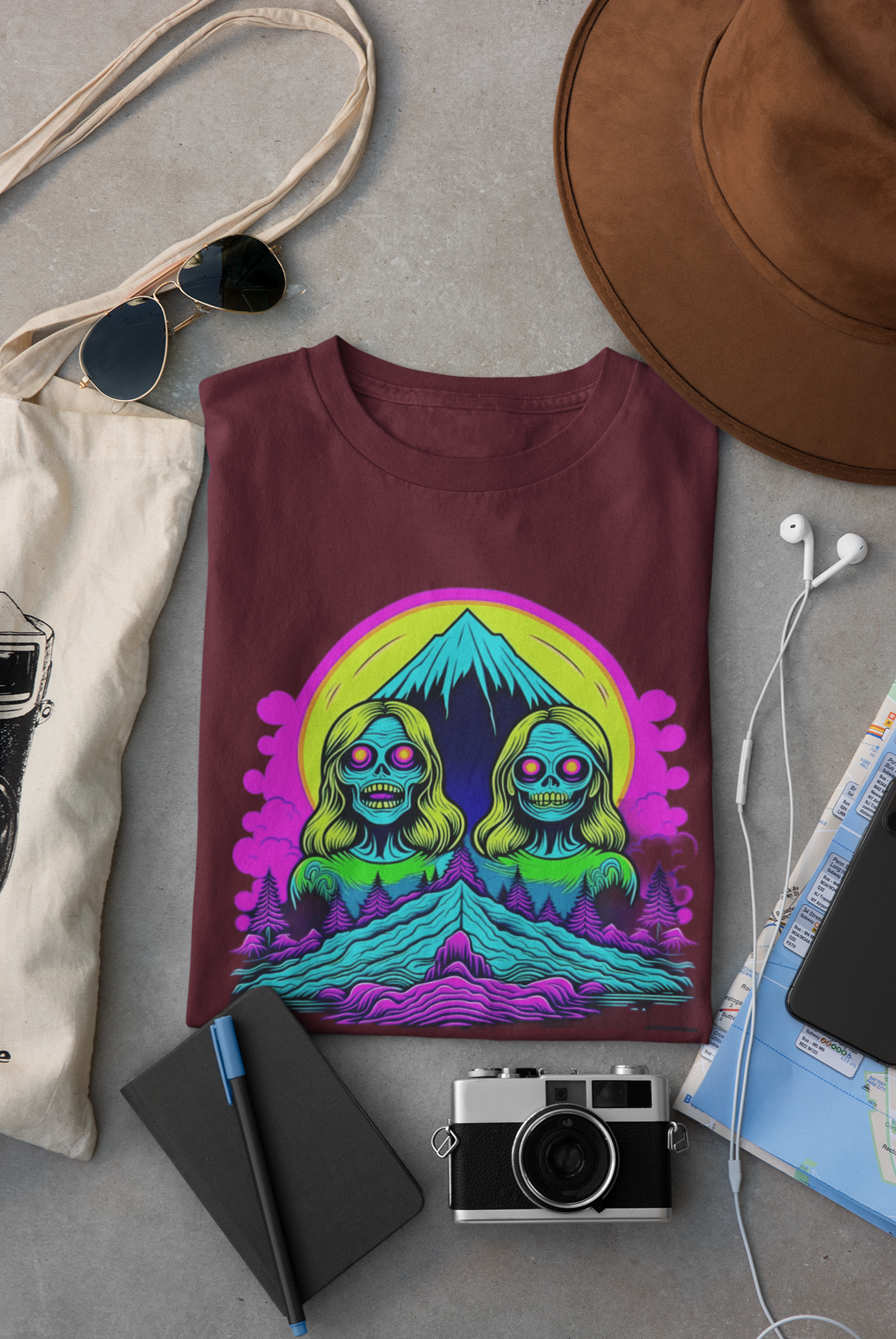Zombie Peak Long Sleeve Tee – Graphic Hiking Shirt for Horror Fans