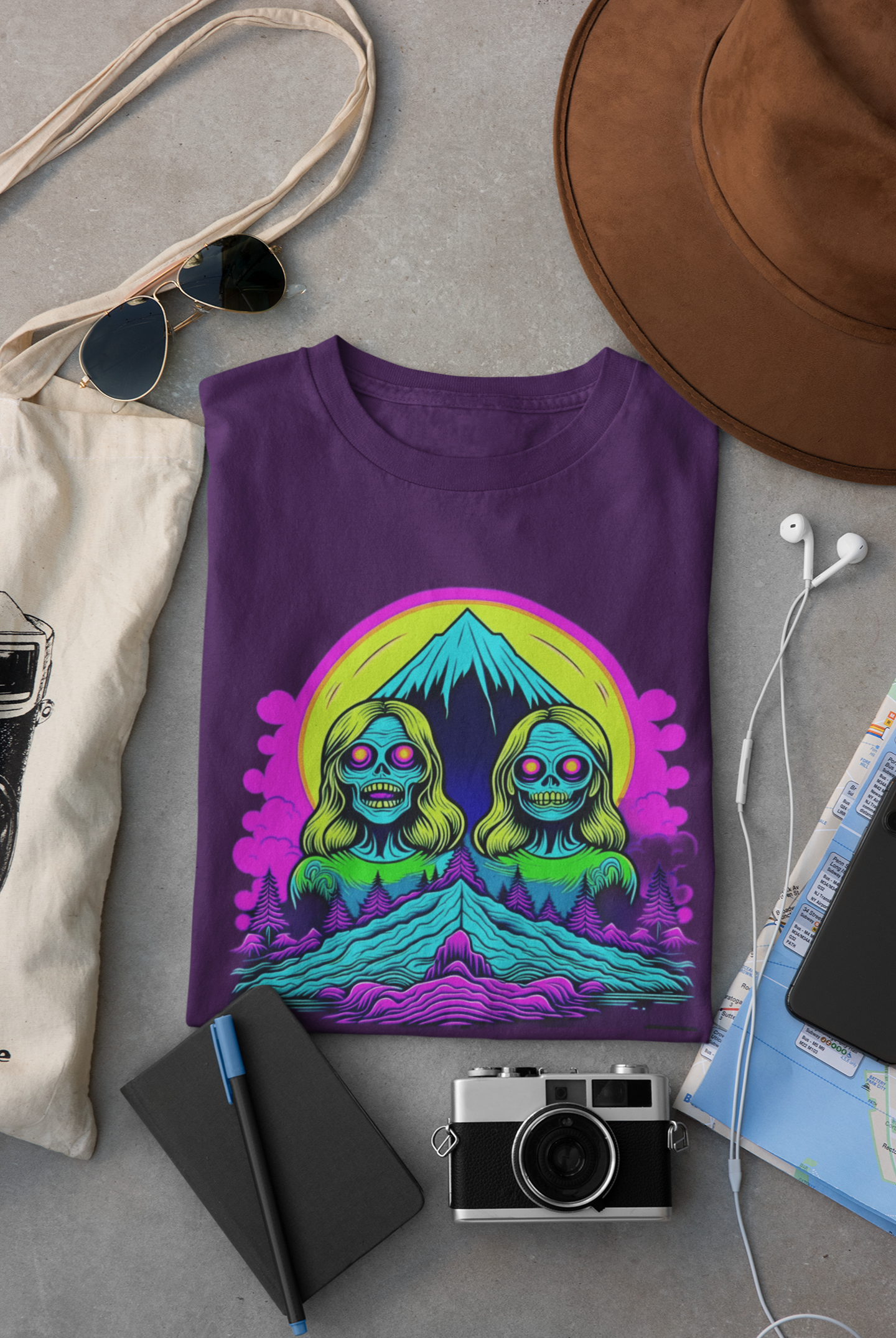 Zombie Peak Long Sleeve Tee – Graphic Hiking Shirt for Horror Fans