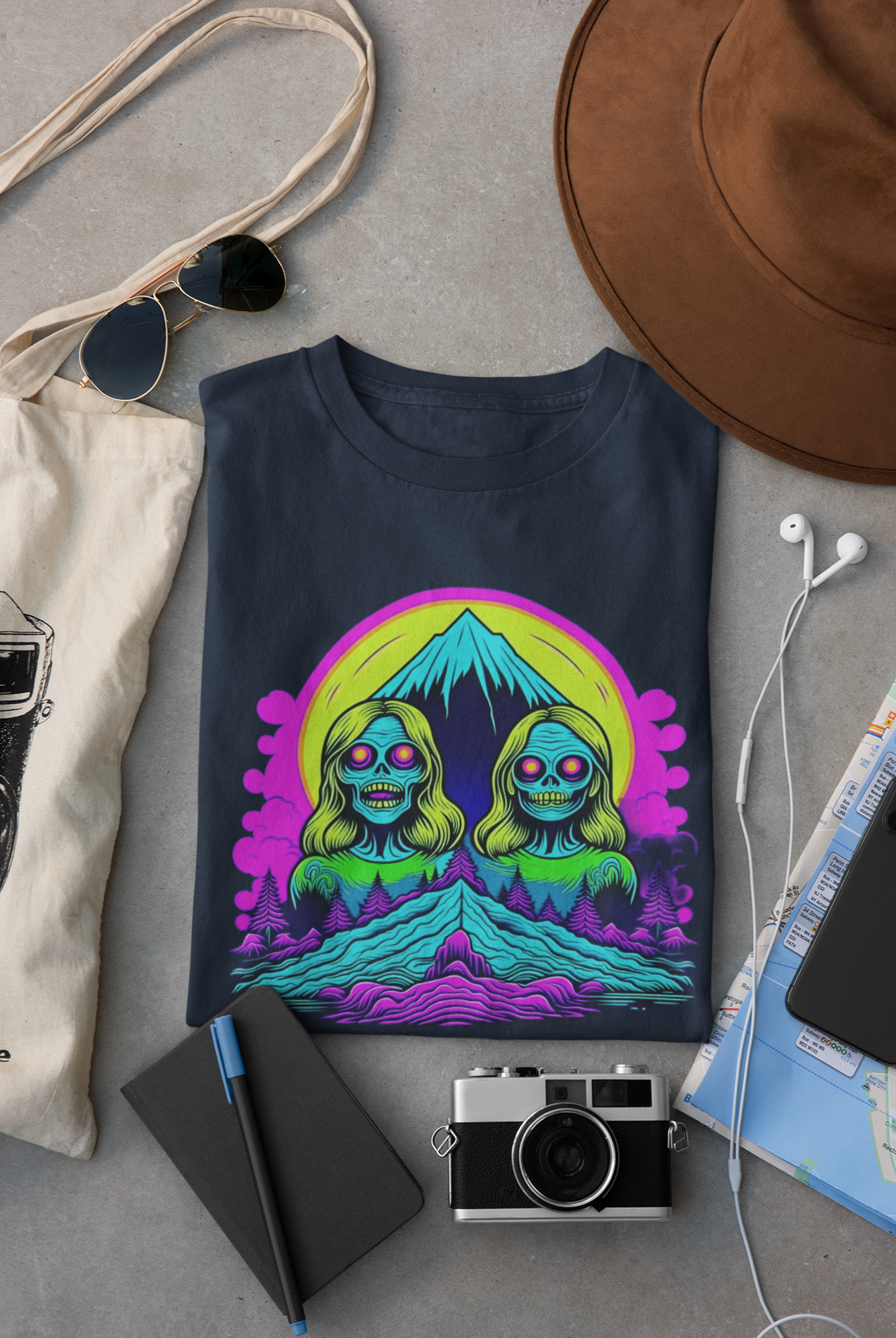 Zombie Peak Long Sleeve Tee – Graphic Hiking Shirt for Horror Fans