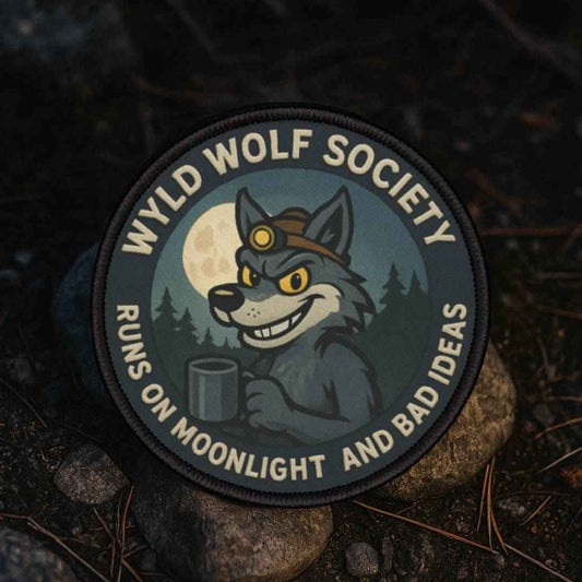 Funny Hiking Patch - Wolf Society Iron-On Badge for Backpacks & Jackets