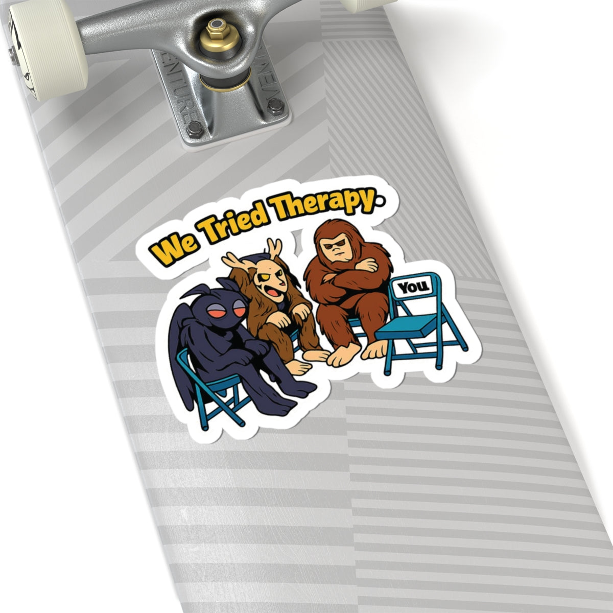 Cryptid Sticker “Cryptid Support Group We Tried” - Retro Paranormal Vinyl Decal