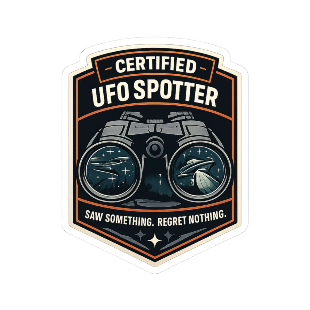 UFO Sticker - Certified UFO Spotter Funny Vinyl Decal for Water Bottles & Gear
