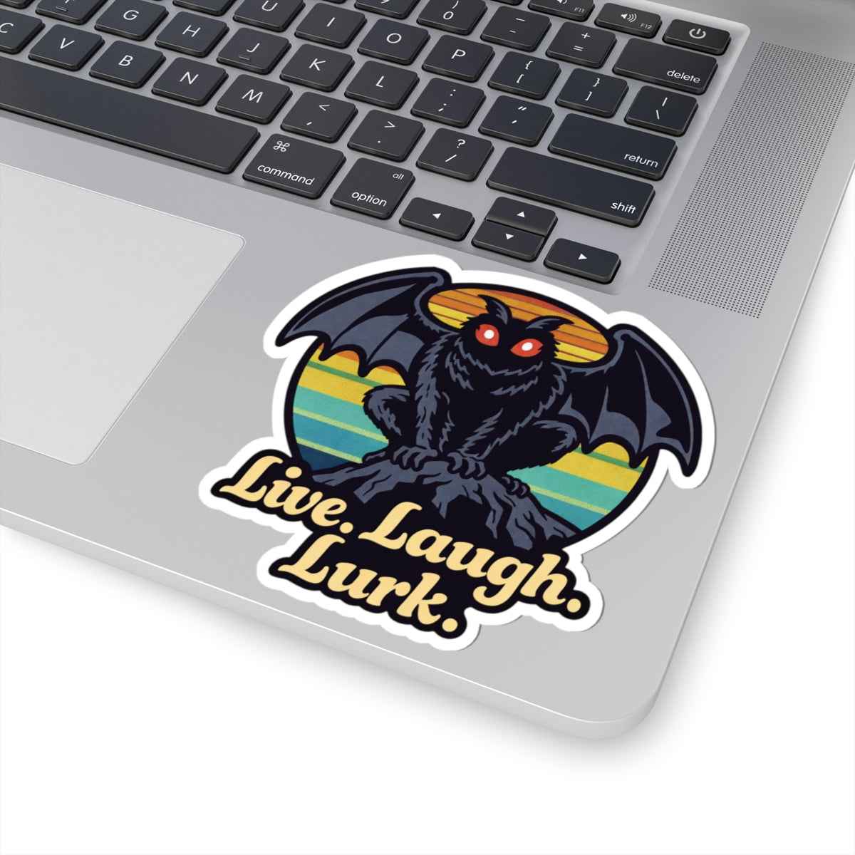 Mothman Sticker “Live Laugh Lurk” - Retro Cryptid Decal for Water Bottles, Laptops & Gear
