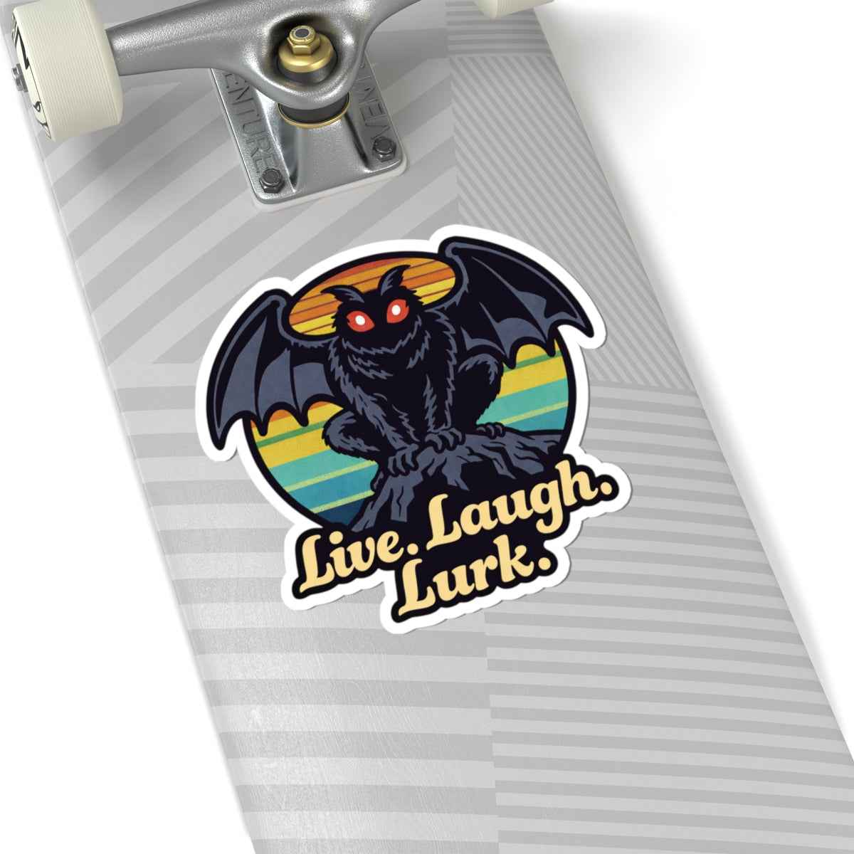 Mothman Sticker “Live Laugh Lurk” - Retro Cryptid Decal for Water Bottles, Laptops & Gear