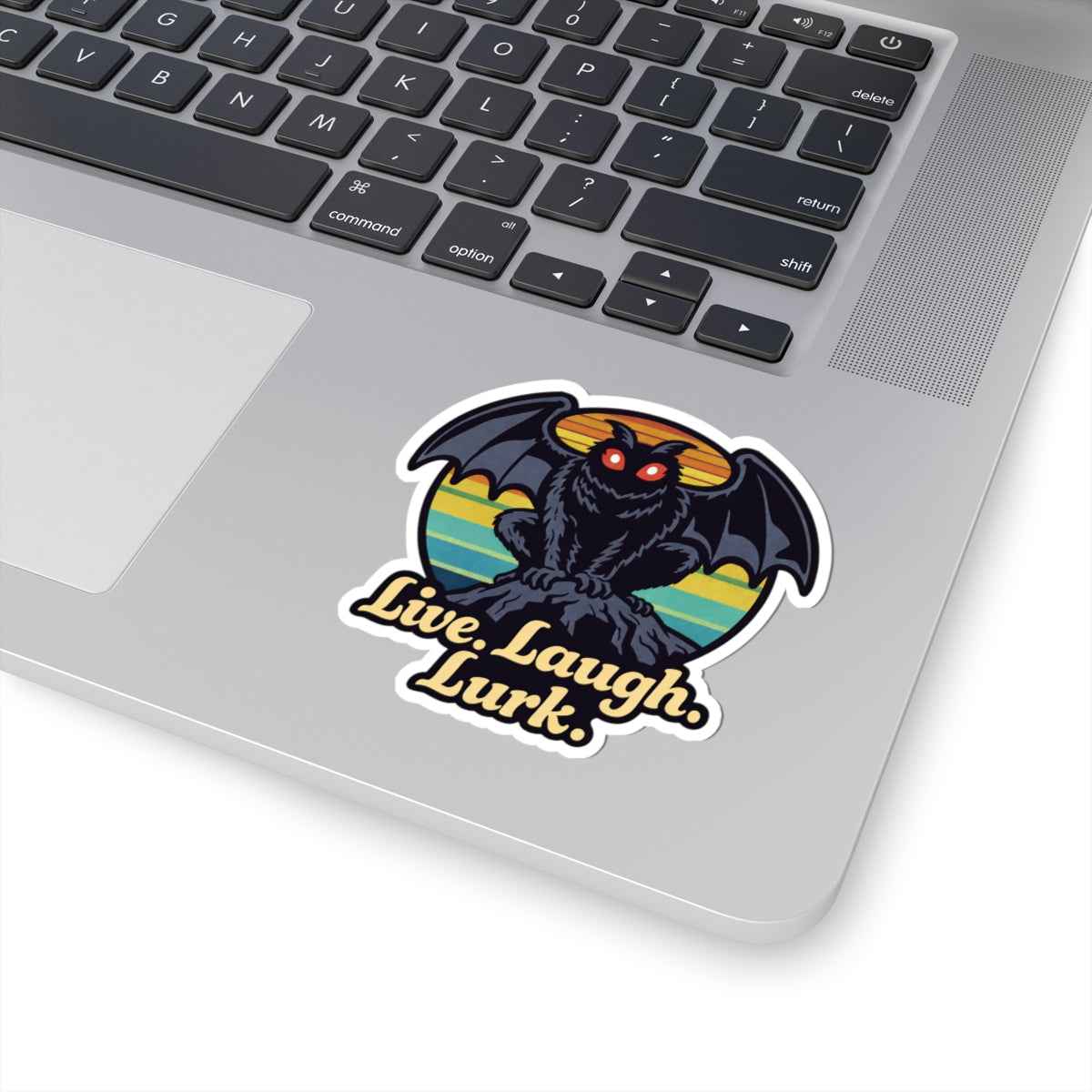Mothman Sticker “Live Laugh Lurk” - Retro Cryptid Decal for Water Bottles, Laptops & Gear
