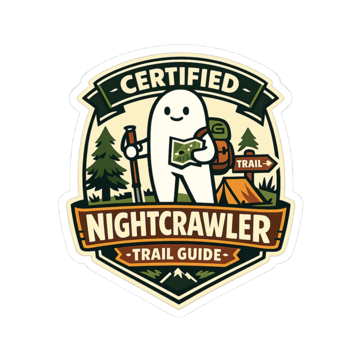 Cryptid Sticker - Fresno Nightcrawler Trail Guide Vinyl Decal