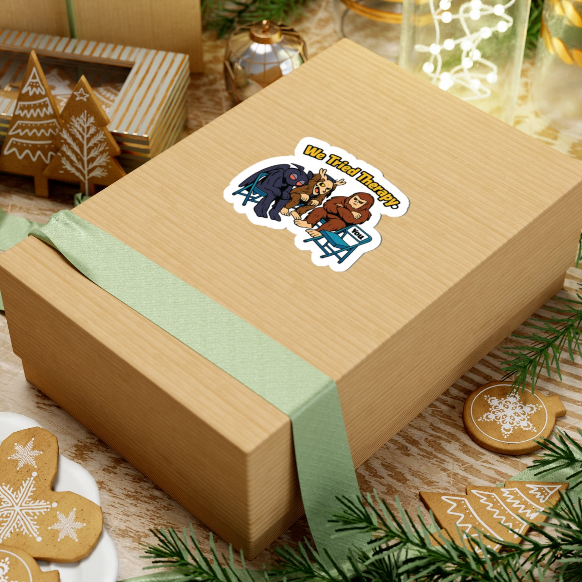 Cryptid Sticker “Cryptid Support Group We Tried” - Retro Paranormal Vinyl Decal