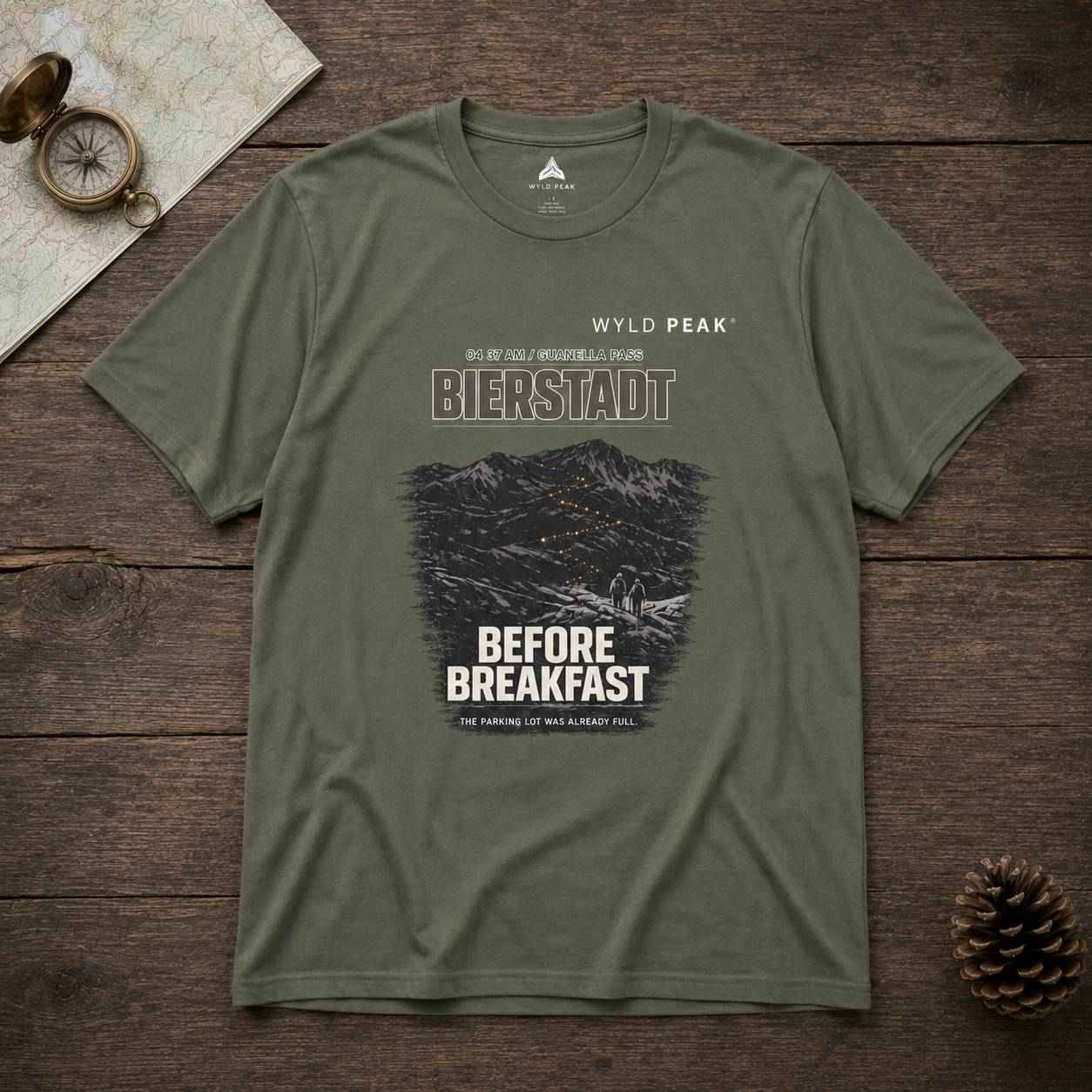 Bierstadt Before Breakfast T Shirt - Colorado 14ers Hiking Tee