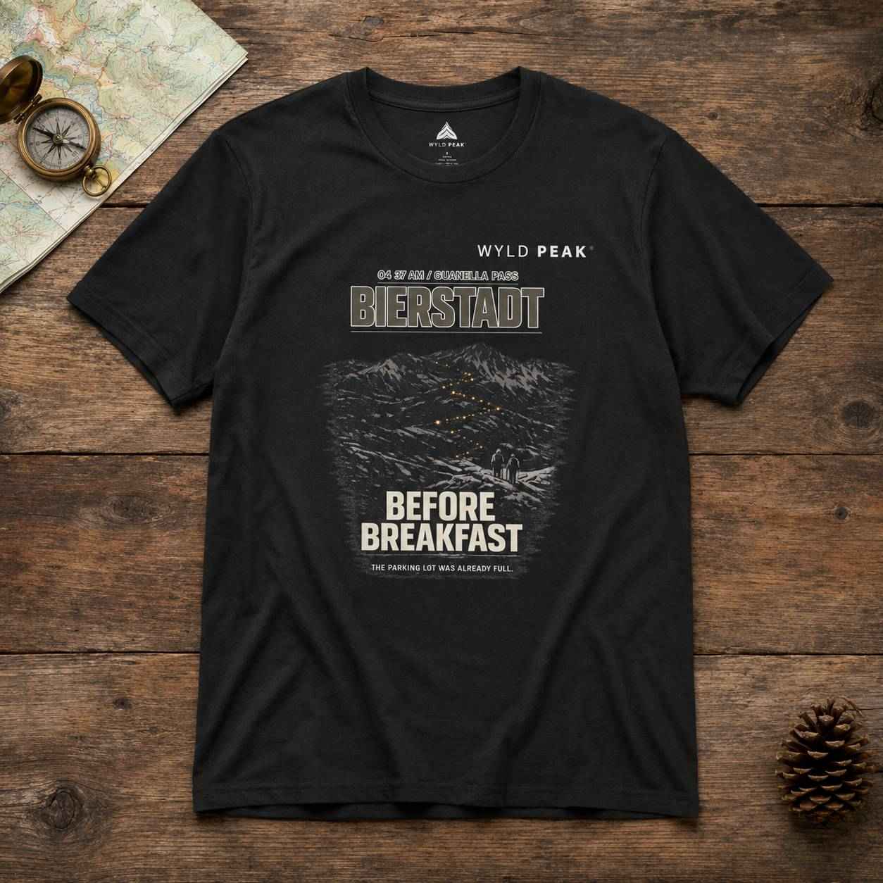 Bierstadt Before Breakfast T Shirt - Colorado 14ers Hiking Tee