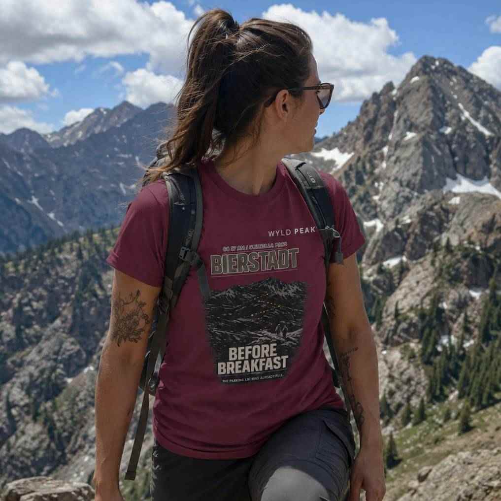 Bierstadt Before Breakfast T Shirt - Colorado 14ers Hiking Tee