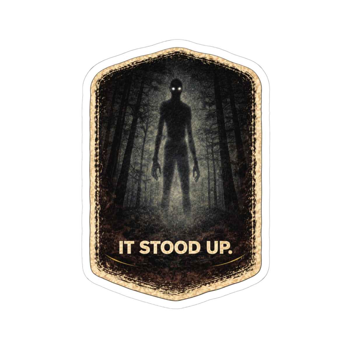 Creepy Forest Sticker - Cryptid Horror Decal for Outdoor Gear