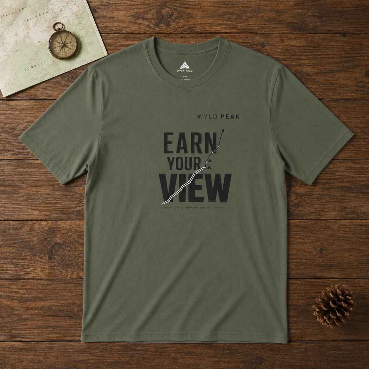 Earn Your View T Shirt - Minimal Outdoor Philosophy Tee