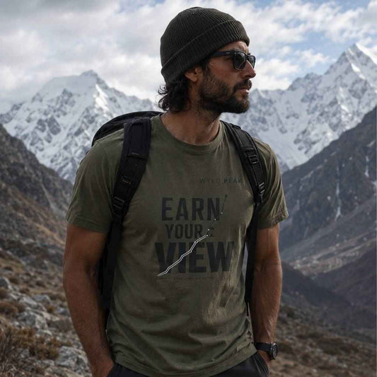 Earn Your View T Shirt - Minimal Outdoor Philosophy Tee