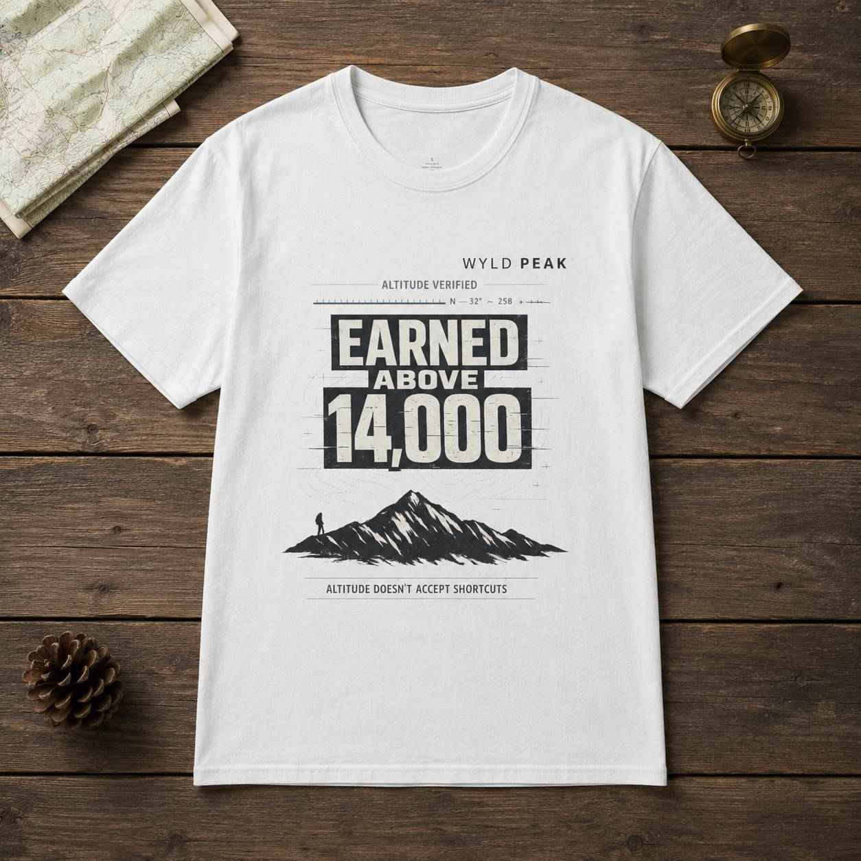Earned Above 14,000 T Shirt - Colorado 14ers Hiking Tee