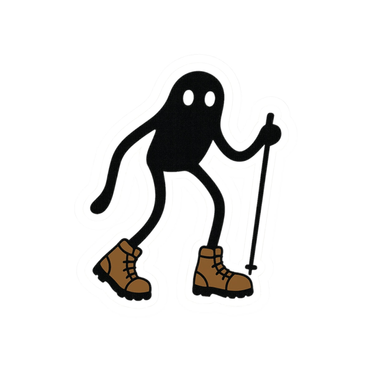 Fresno Nightcrawler funny hiking sticker on white background, waterproof vinyl cryptid decal.