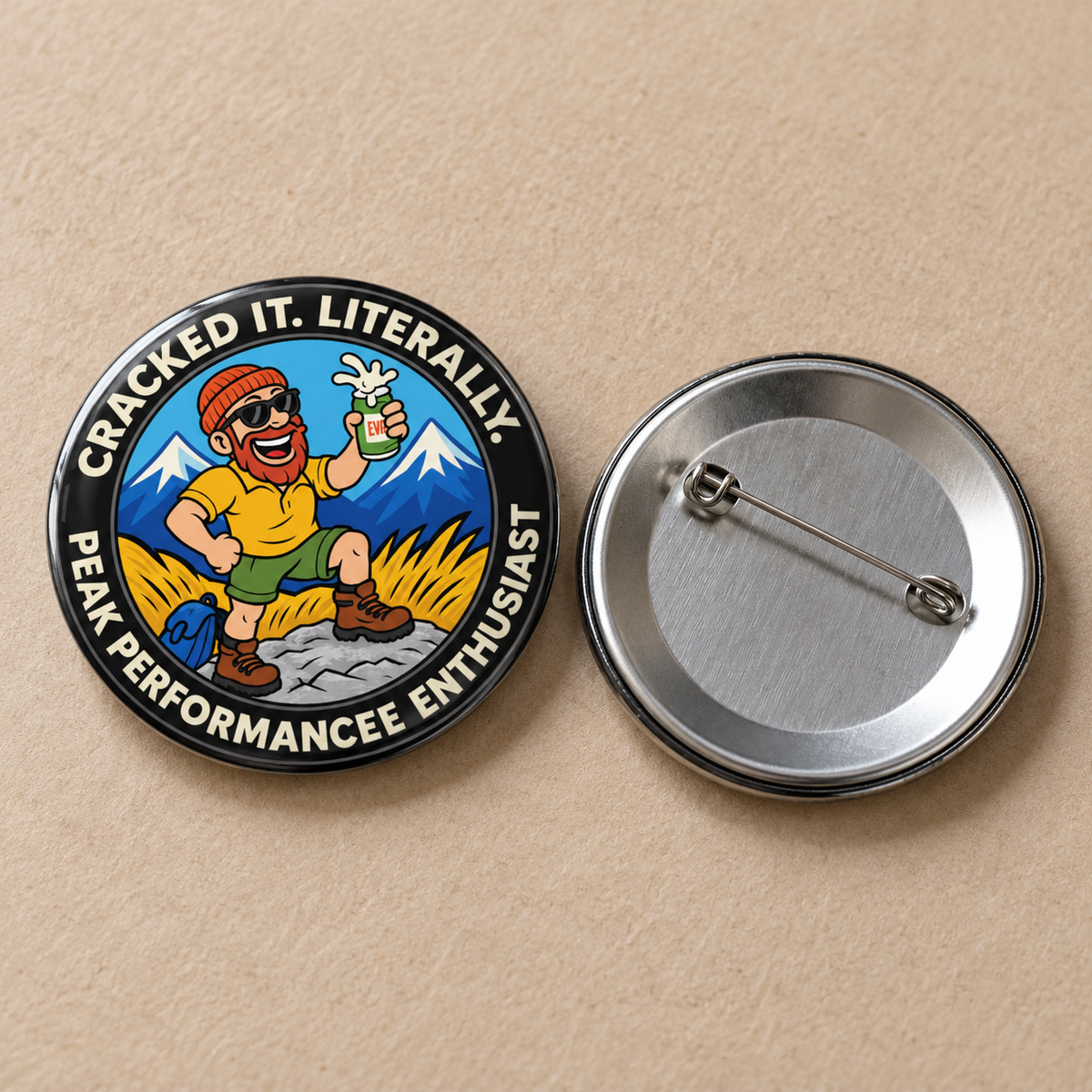 Funny Hiking Pin - Cracked It. Literally.