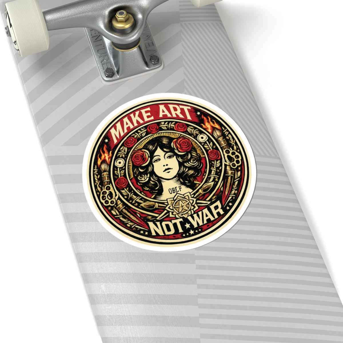 Make Art Not War Sticker - Retro Protest Vinyl Sticker for Laptops & Water Bottles