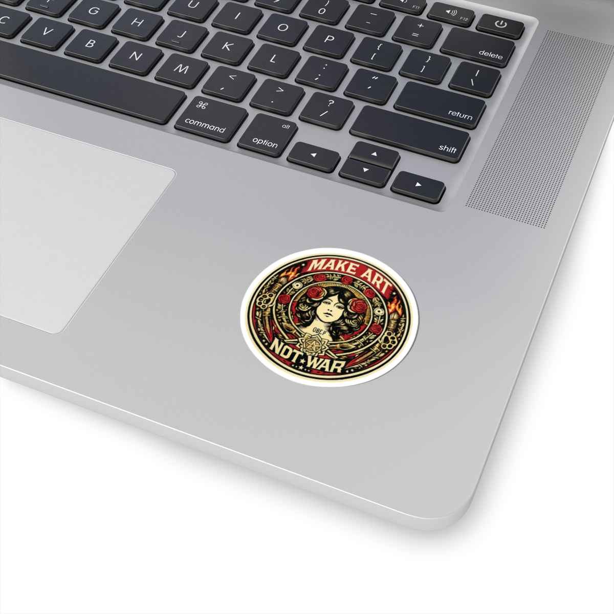 Make Art Not War Sticker - Retro Protest Vinyl Sticker for Laptops & Water Bottles