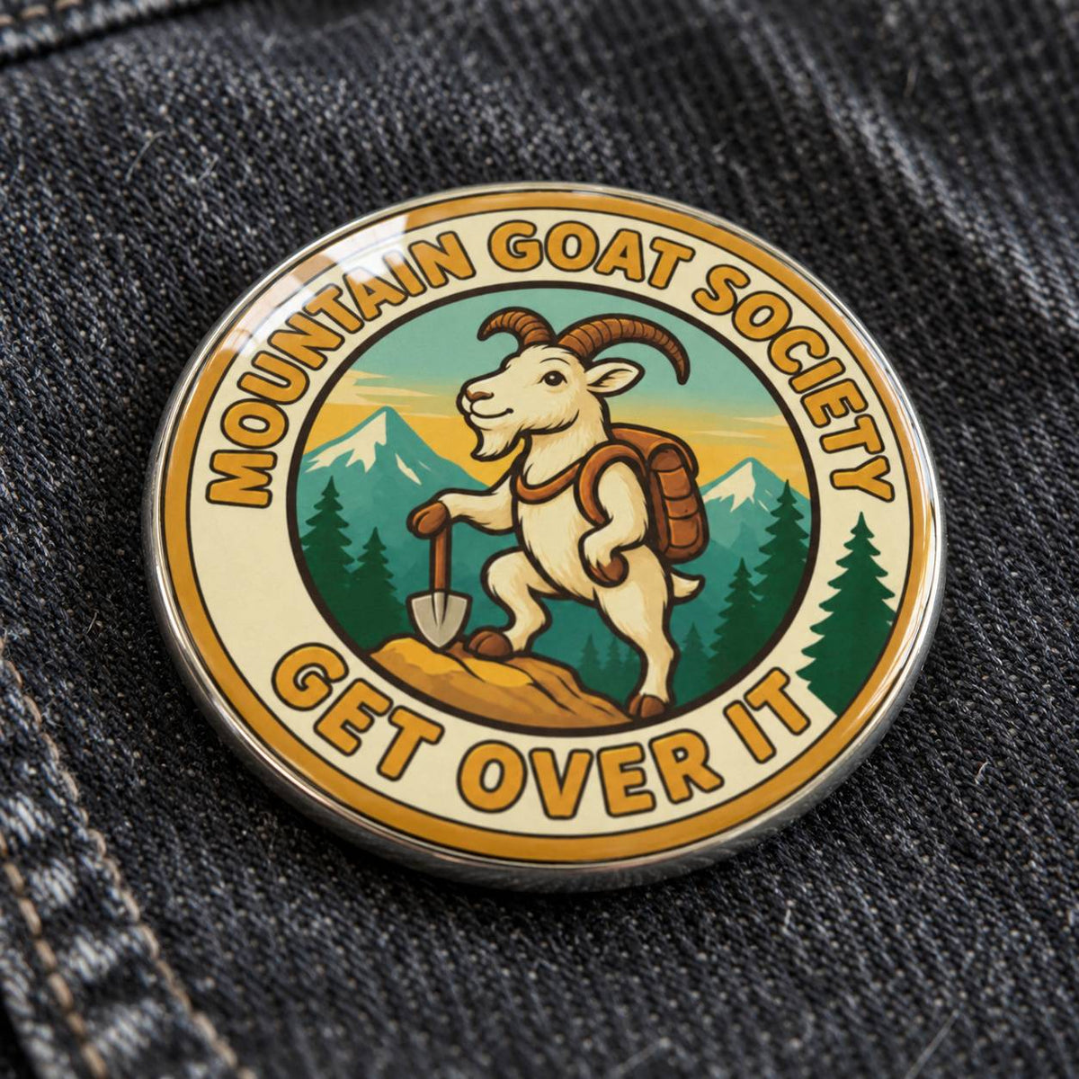 Mountain Goat Society Pinback Button