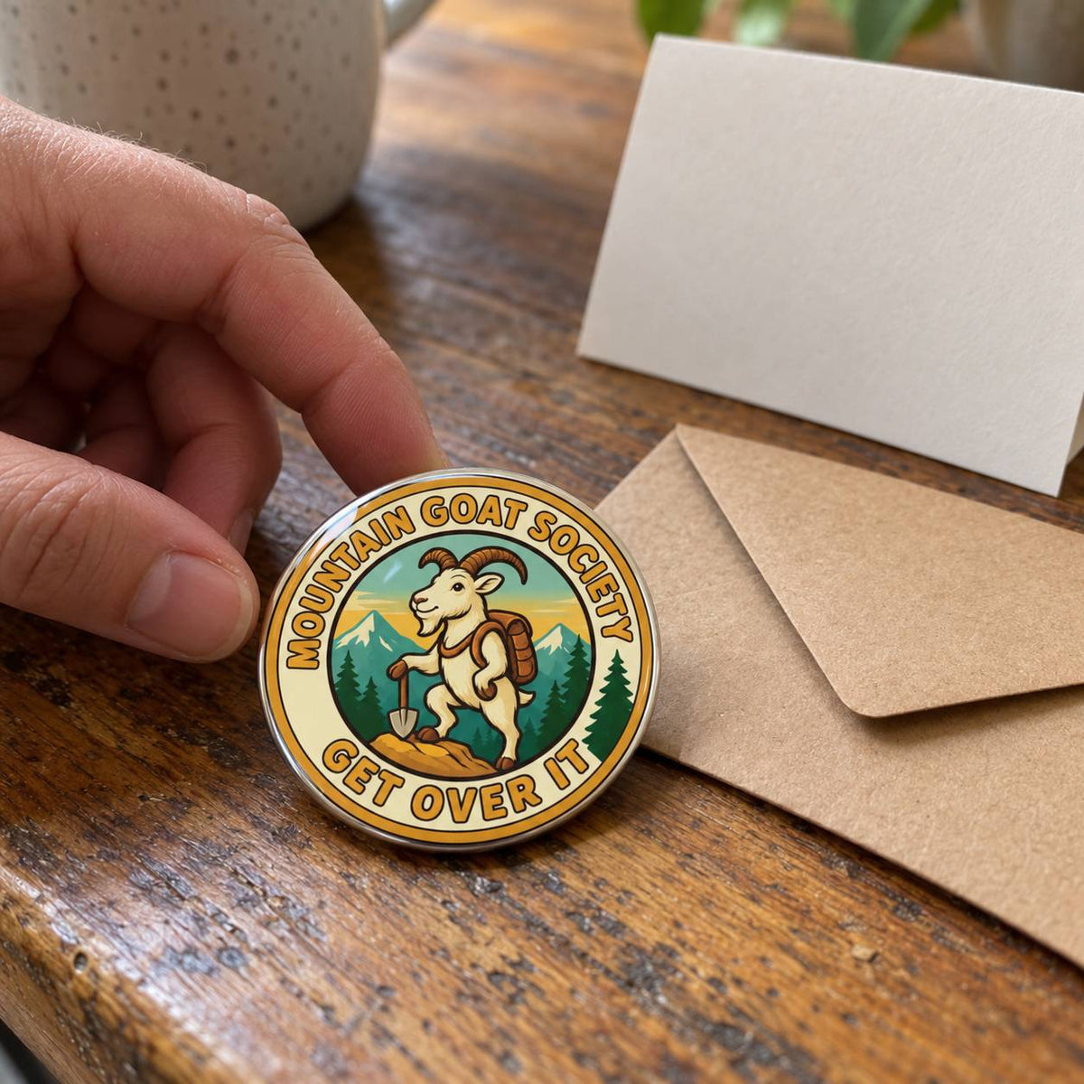 Mountain Goat Society Pinback Button