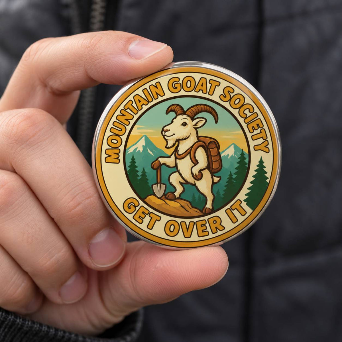 Mountain Goat Society Pinback Button