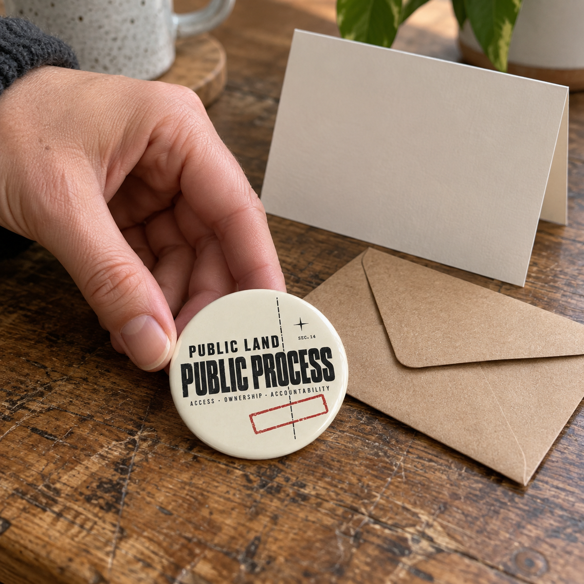 Public Land Public Process Pin - Outdoor Button