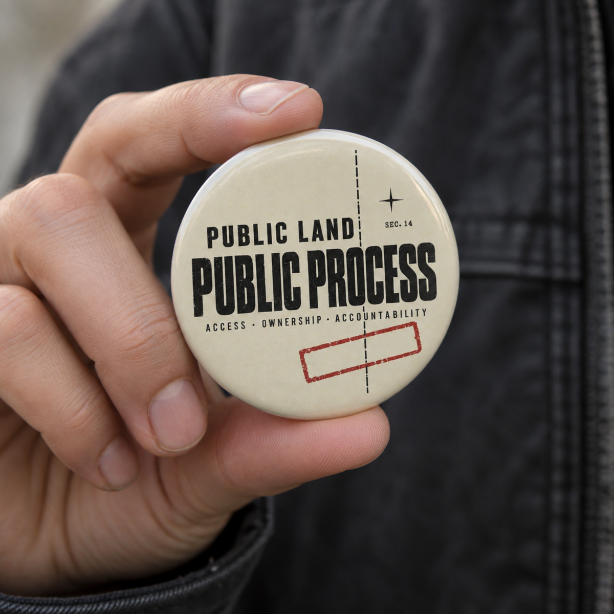 Public Land Public Process Pin - Outdoor Button