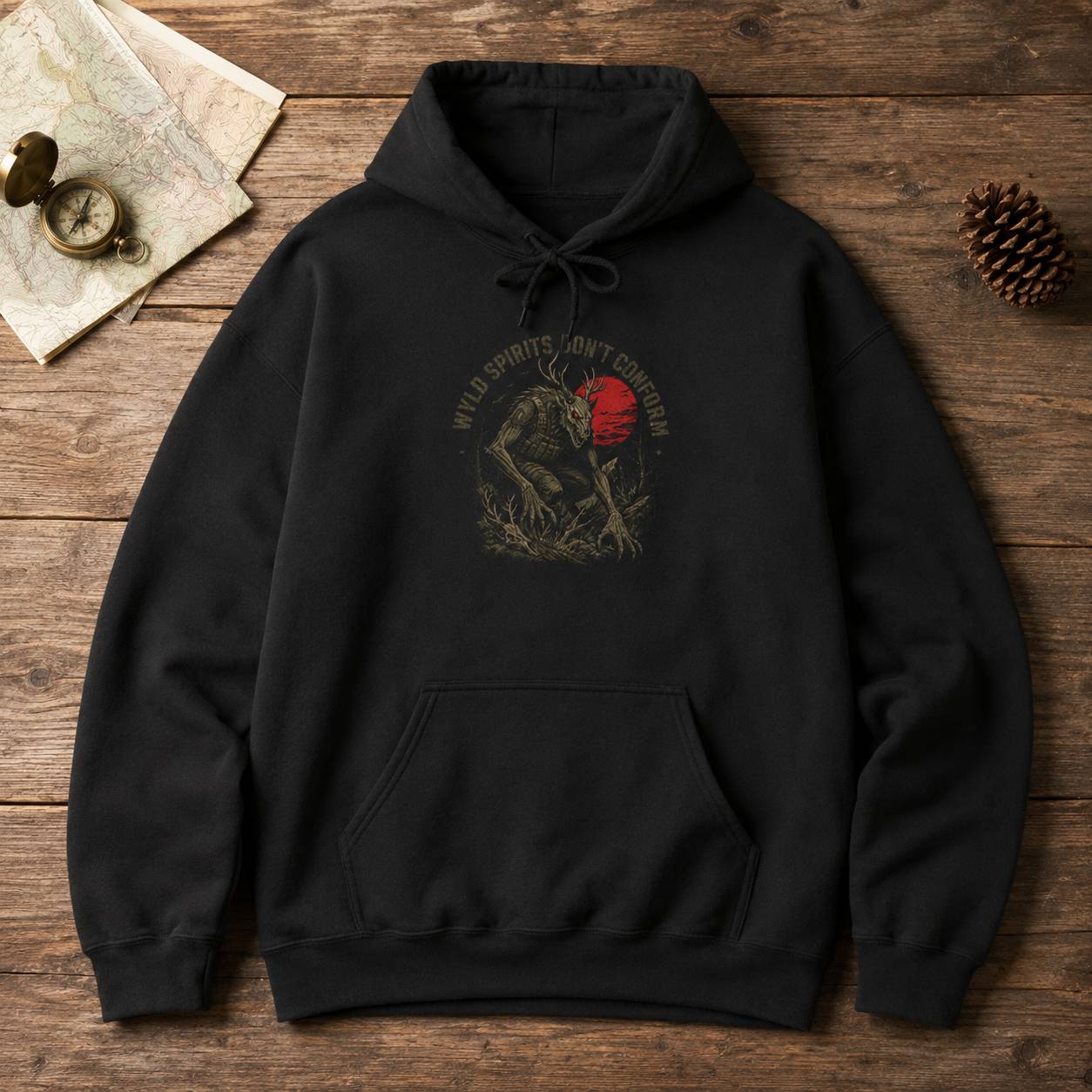 Skinwalker Hoodie for Cryptid Horror and Camp Nights