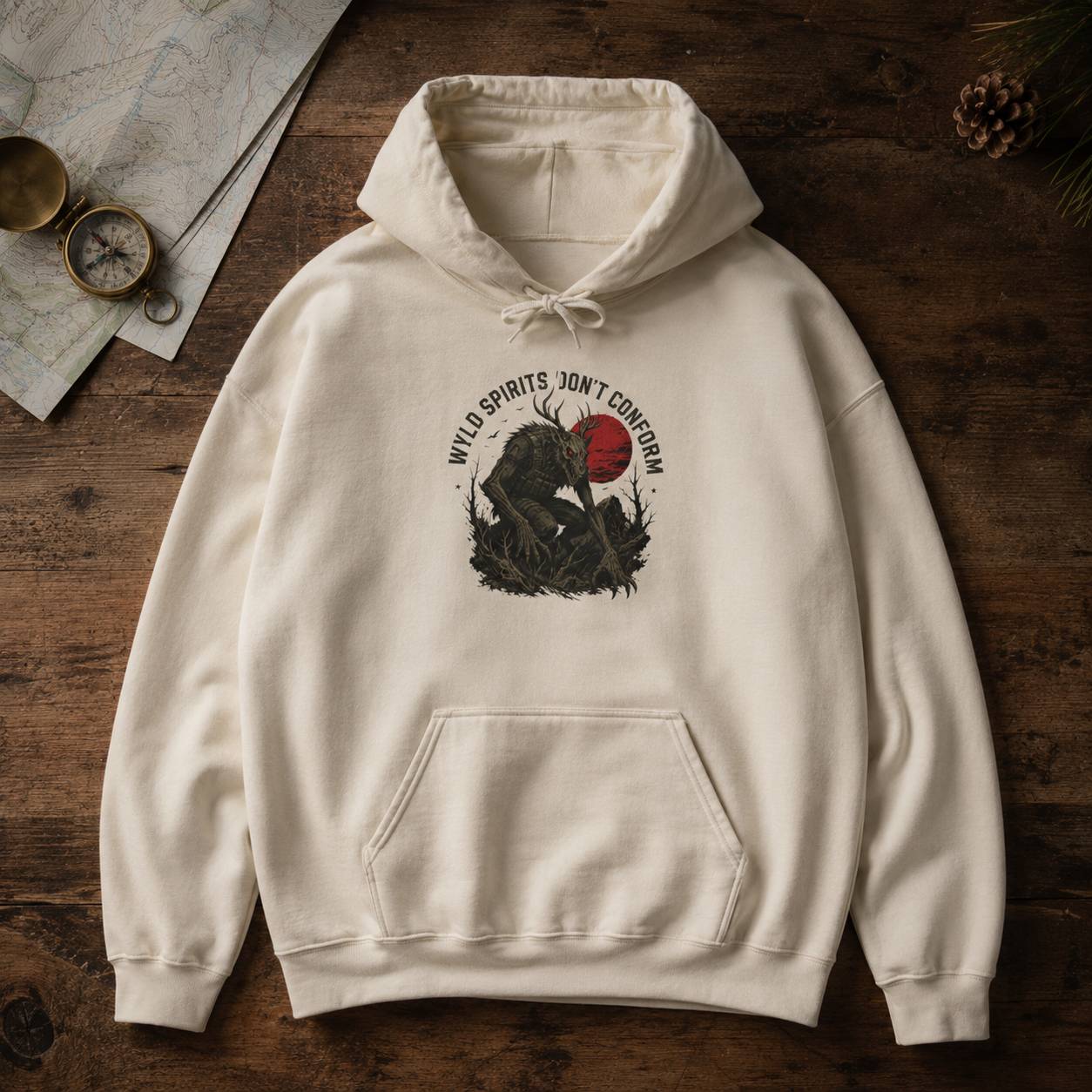 Skinwalker Hoodie for Cryptid Horror and Camp Nights