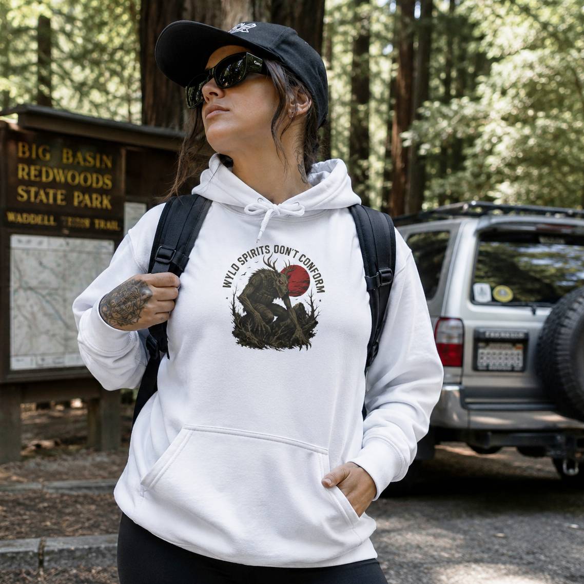 Skinwalker Hoodie for Cryptid Horror and Camp Nights