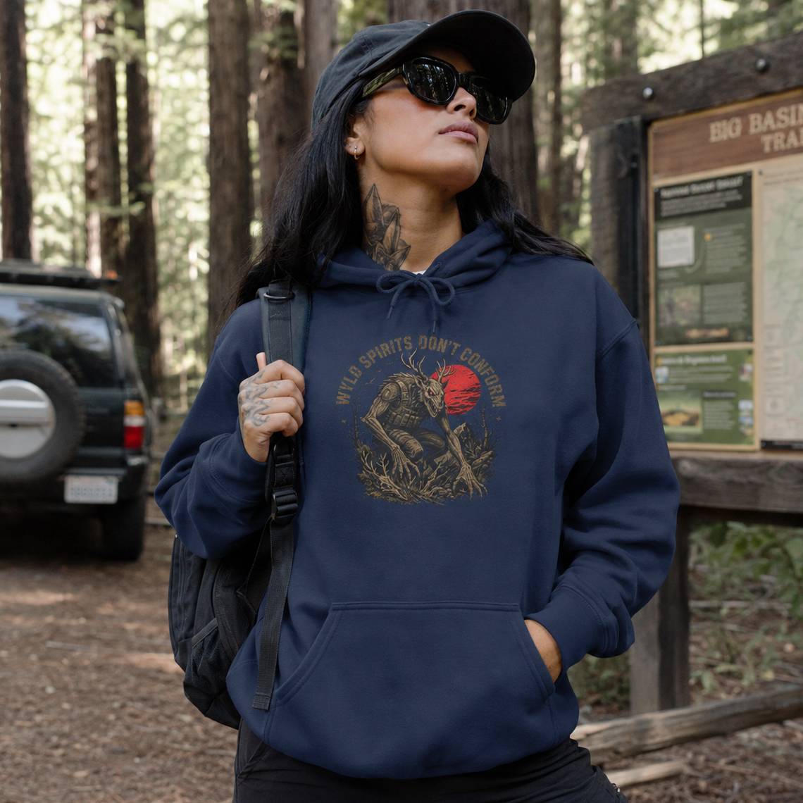 Skinwalker Hoodie for Cryptid Horror and Camp Nights