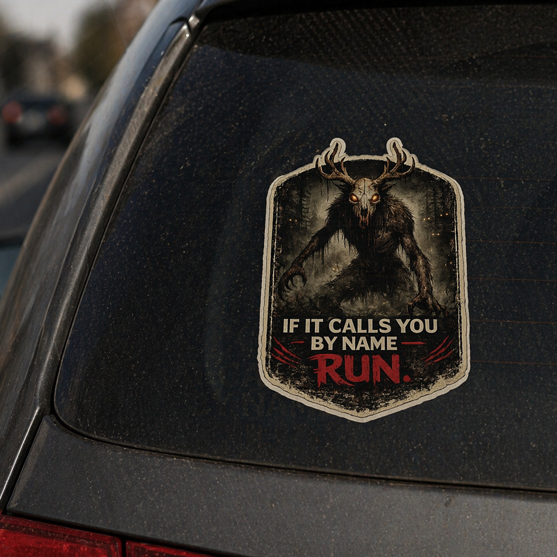 Skinwalker Sticker - Deer Skull Dark Forest Vinyl Decal
