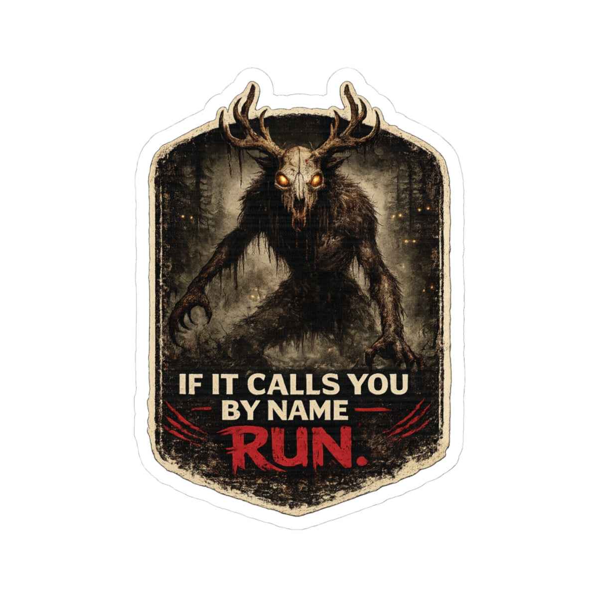 Skinwalker Sticker - Deer Skull Dark Forest Vinyl Decal