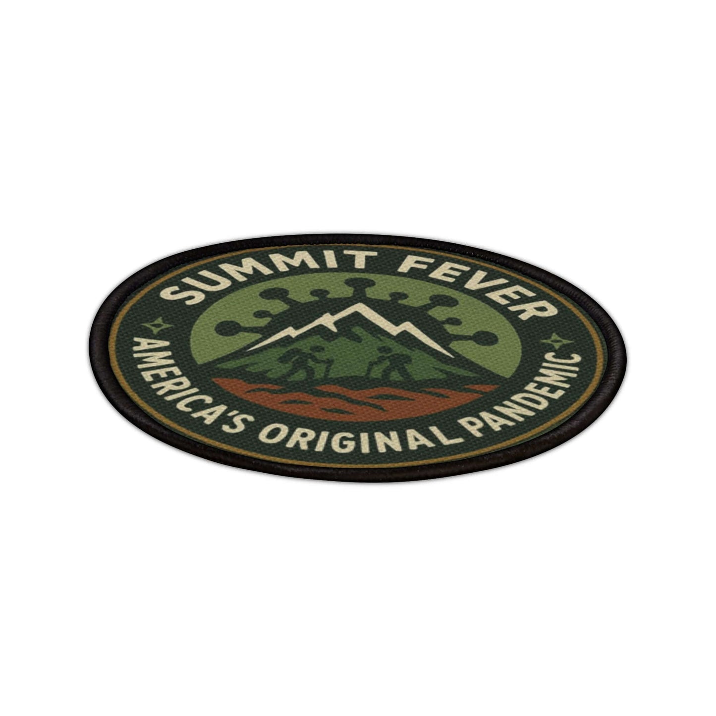 Angled view of Summit Fever patch showing stitching and texture details.