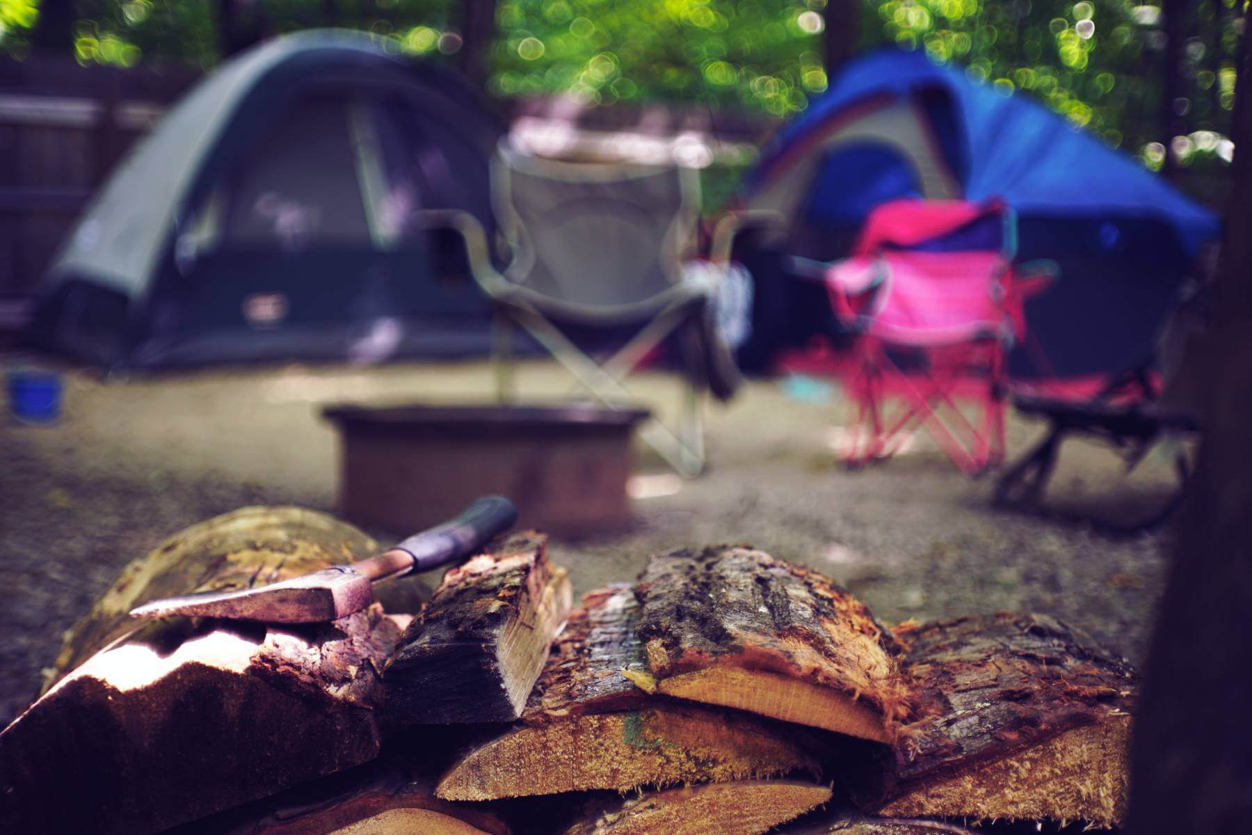 Scenic wilderness campsite prepared during a hiking trip.