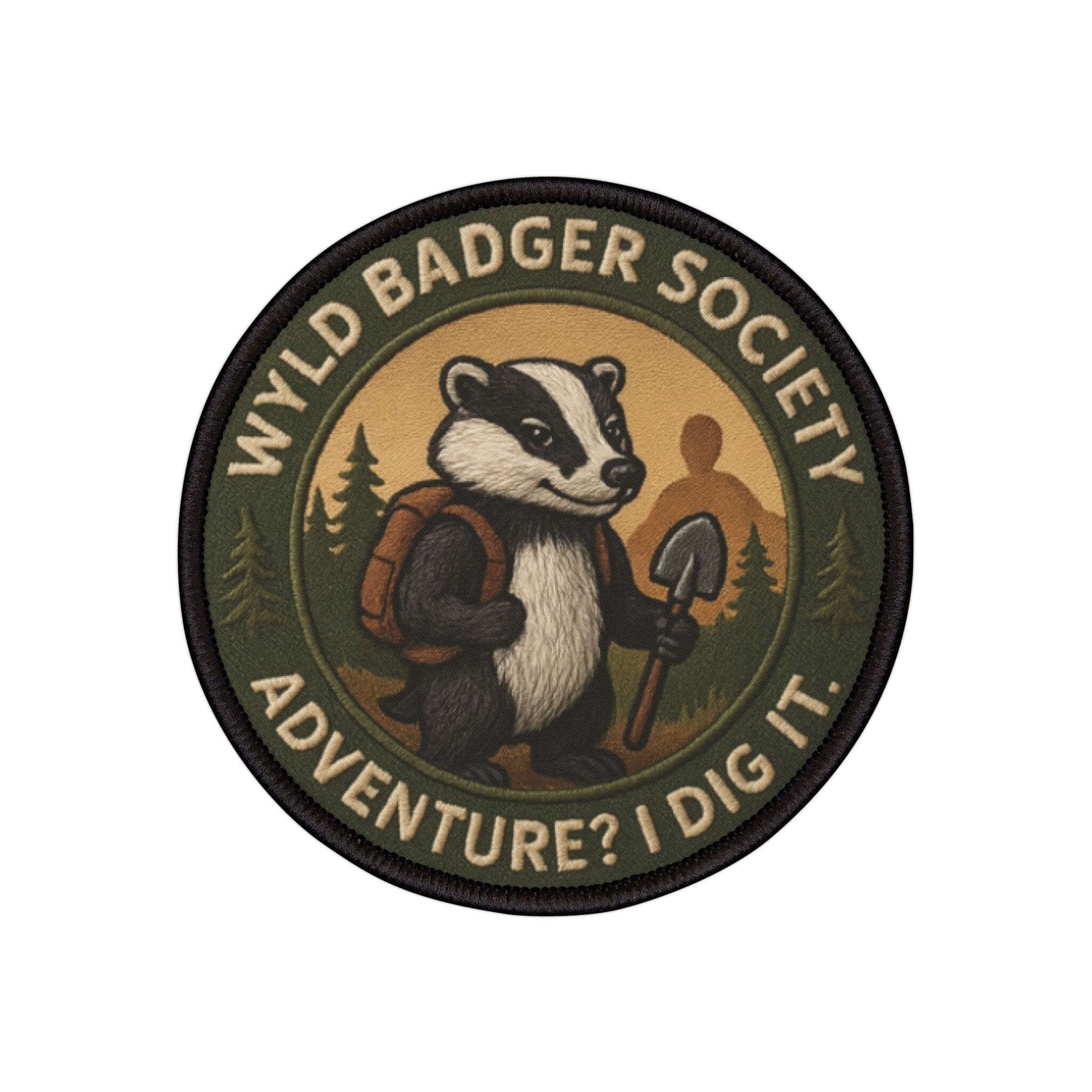 Wyld Badger Society patch displayed on a white background, crisp with detailed stitching
