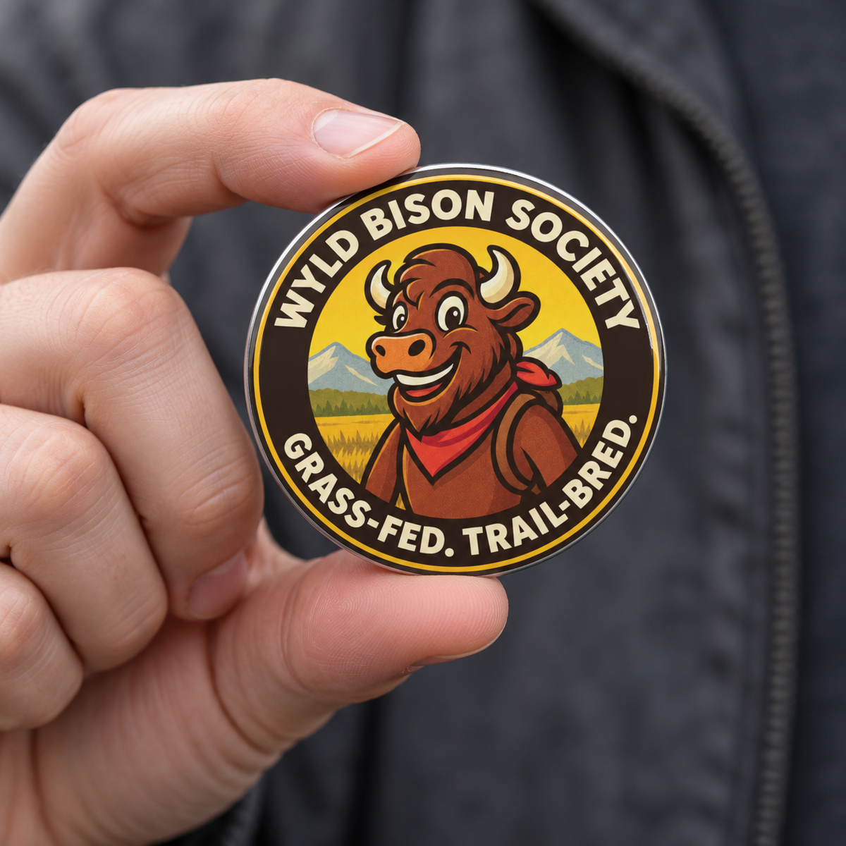 WYLD Bison Society Pinback Button